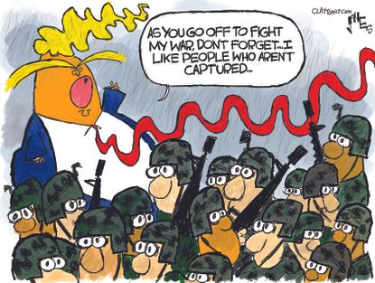 Political Cartoon U.S. Trump War Iran Captured US Soldiers