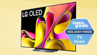 LG B3 OLED TV on yellow background 