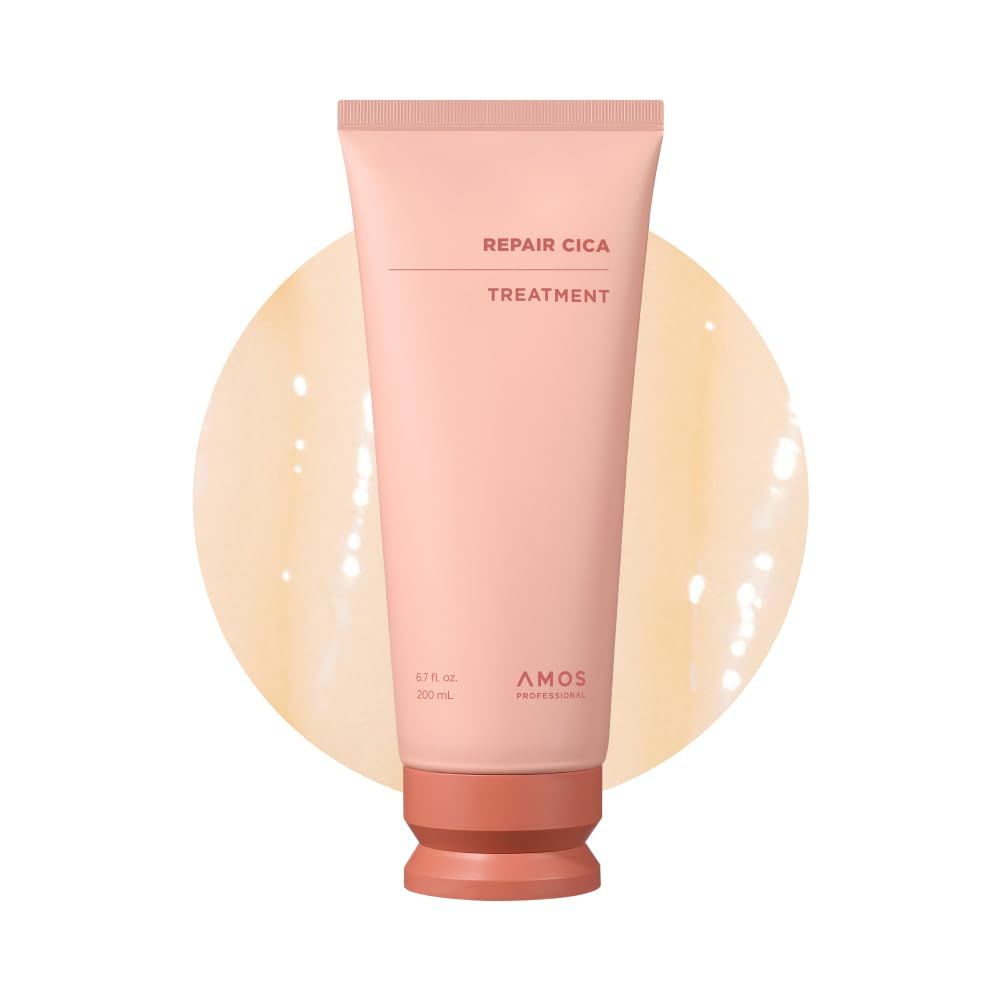 Amos Professional Repair Cica Hair Mask L Repairs, Strengthens, & Nourishes for Split Ends & Breakage, Reverse Hair Damage From Bleach, Color, Chemical Services, 6.7 Fl. Oz.