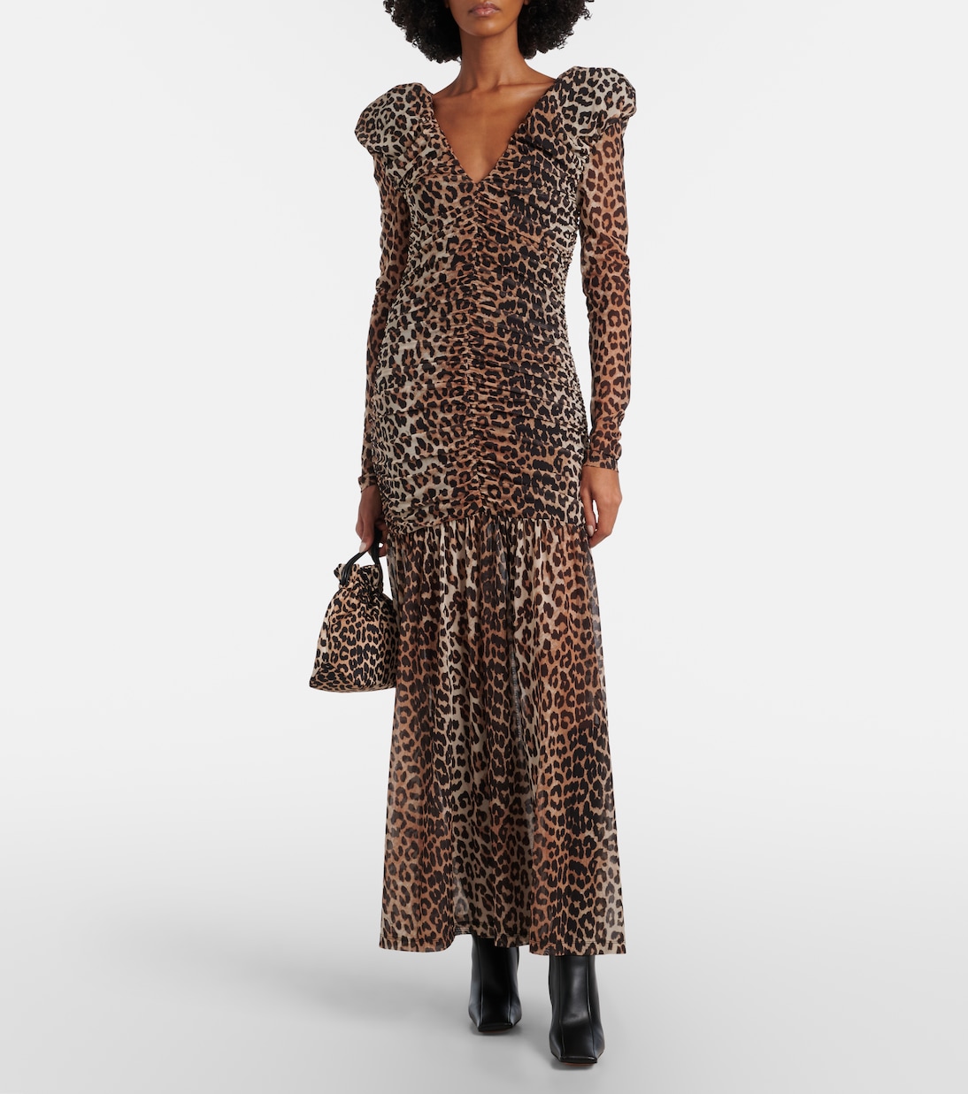Leopard-Print Cloaké Maxi Dress
