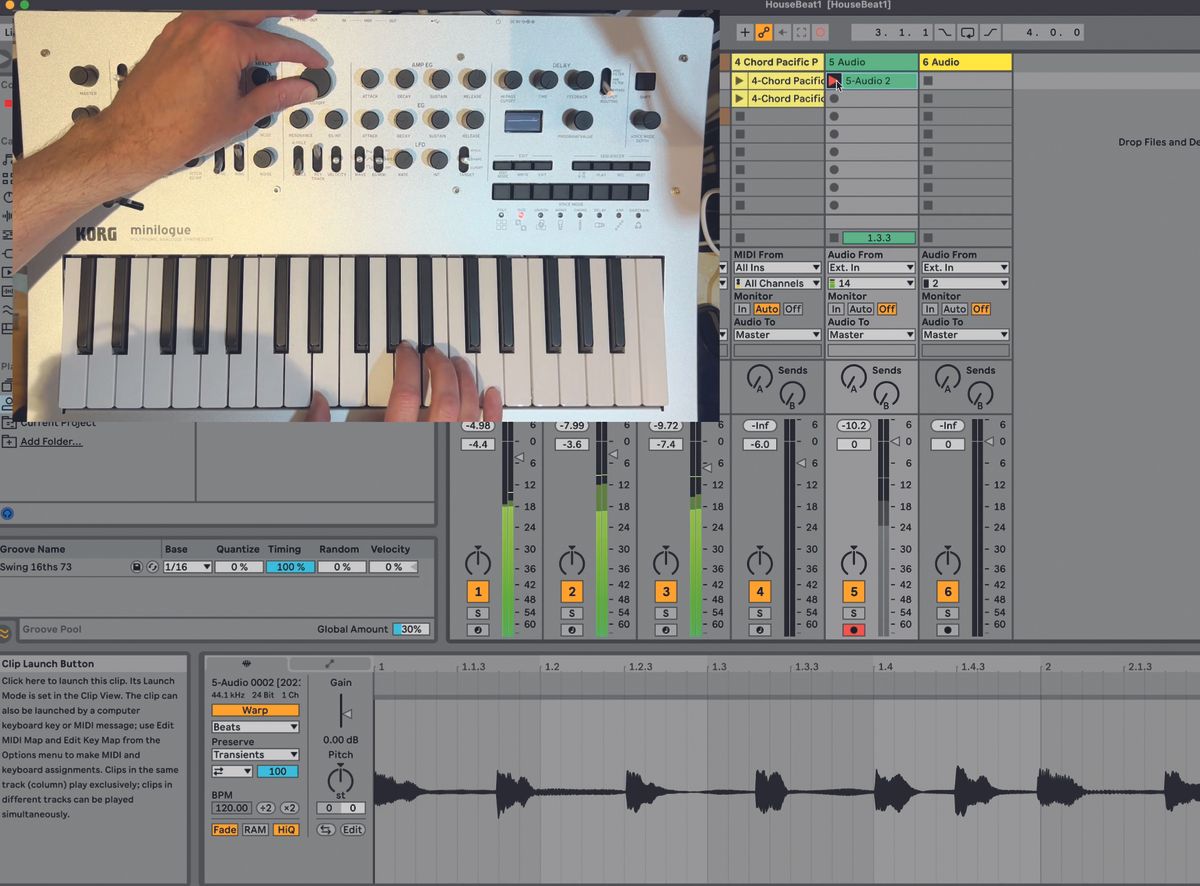 How to make a track in Ableton Live 11 Lite: recording external audio ...