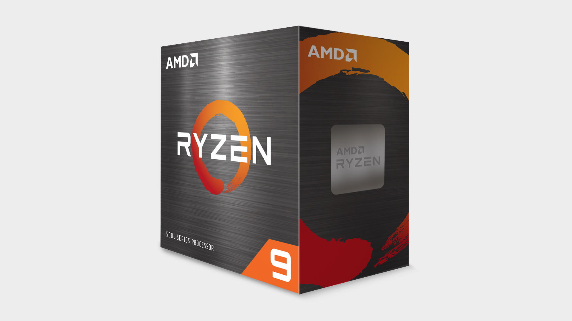 AMD Ryzen 9 5900X processor in box on grey