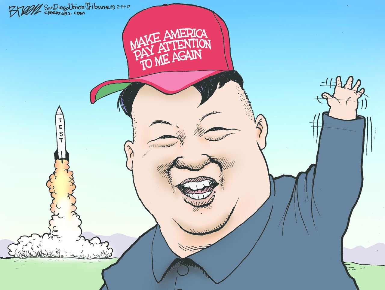 Political Cartoon U.S. North Korea Kim Jong Un nuclear test