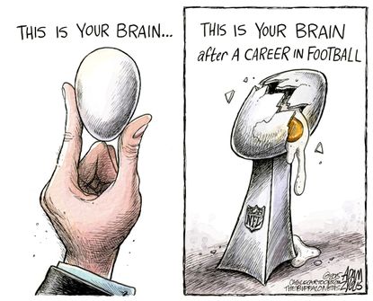 Editorial cartoon U.S. NFL brain injury