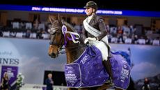 Becky Moody and Jagerbomb in the prizegiving for the 2026 FEI World Cup Final in Forth Worth, Texas.