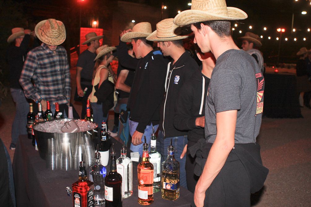 An open bar is always a hit at cycling events