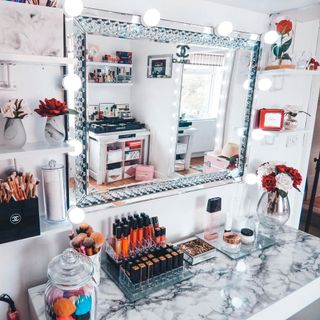 beauty station and dressing room