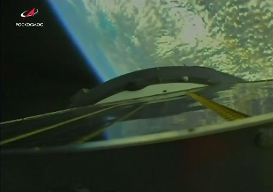 A view of Earth from the Soyuz MS-16 spacecraft carrying NASA astronaut Chris Cassidy and Russian cosmonauts Anatoli Ivanishin and Ivan Vagner into orbit on April 9, 2020.