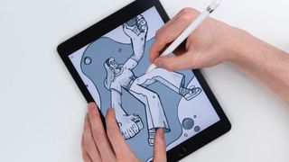 Person drawing on the best iPad for drawing