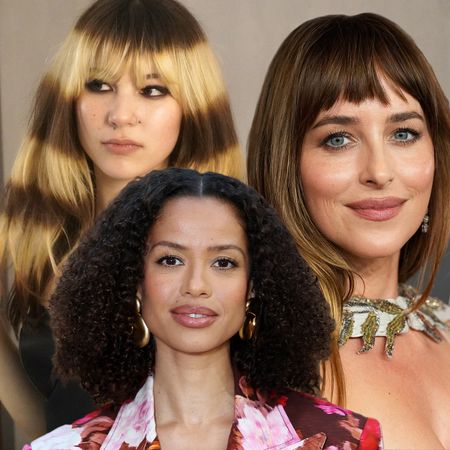 Photo collage of celebrity hair looks 