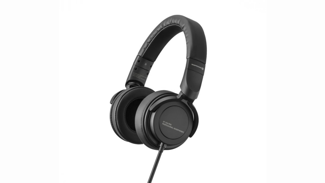 The Beyerdynamic DT 240 Pro over-ear headphones in black