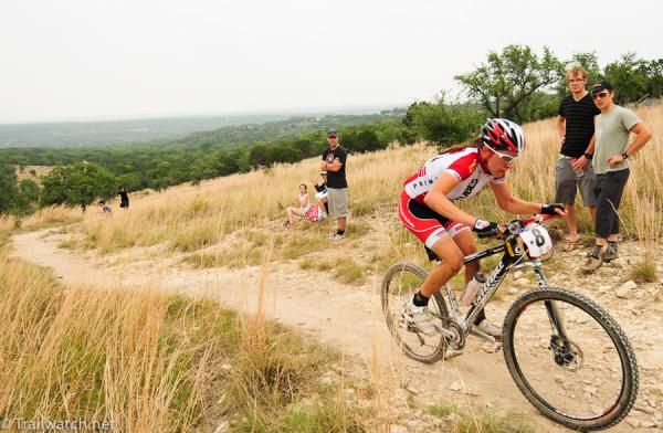 Krista Park (Cannondale/NoTubes) riding third on a long climb