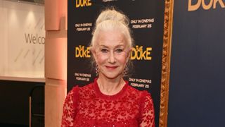 helen mirren with a high bun which is a youthful hairstyle