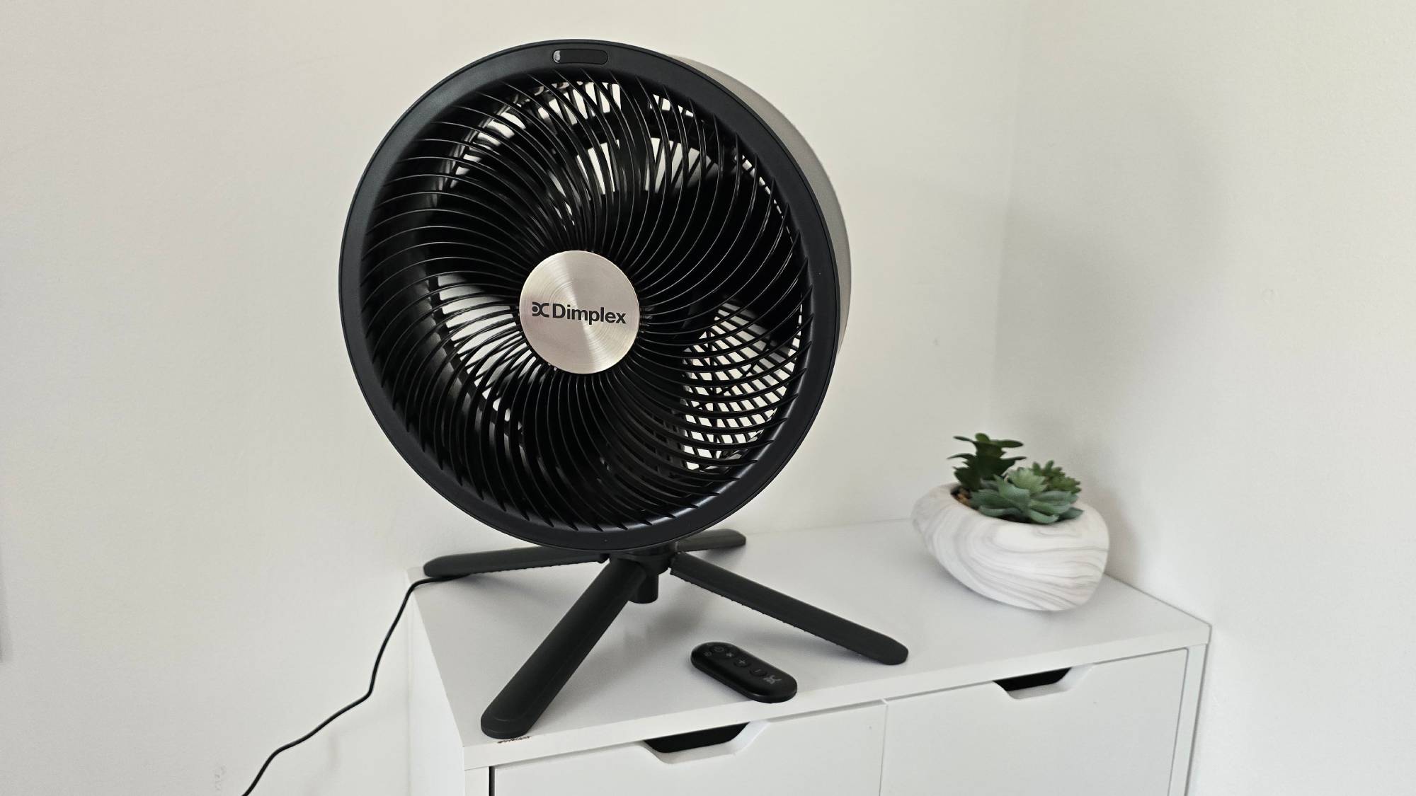 Dimplex DuoCool Smart Cordless 2-in-1 Fan on tabletop