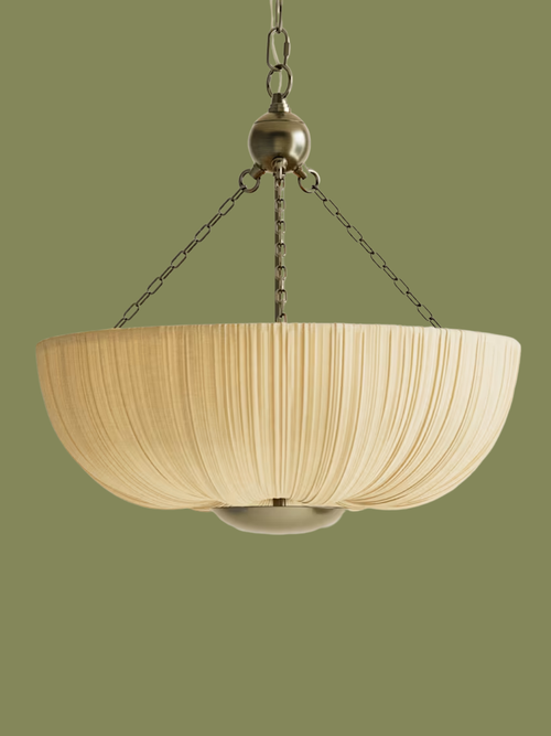 Pleated Fabric Uplighter Pendant Light
