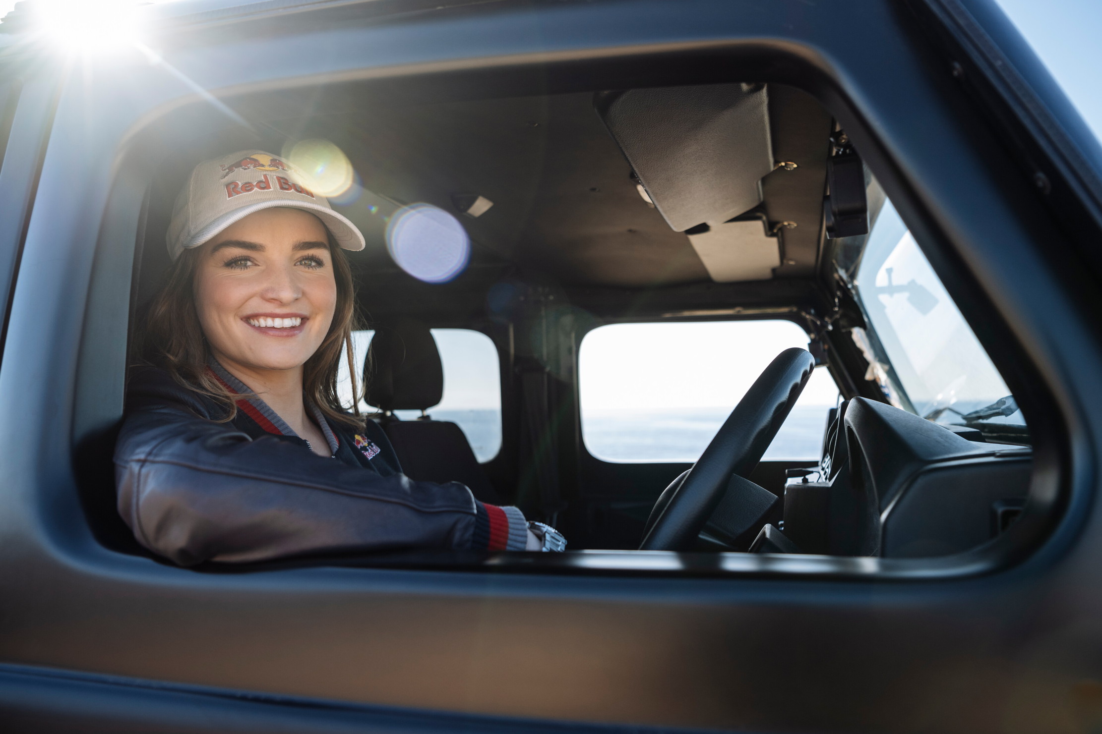 Catie Munnings sitting in a car