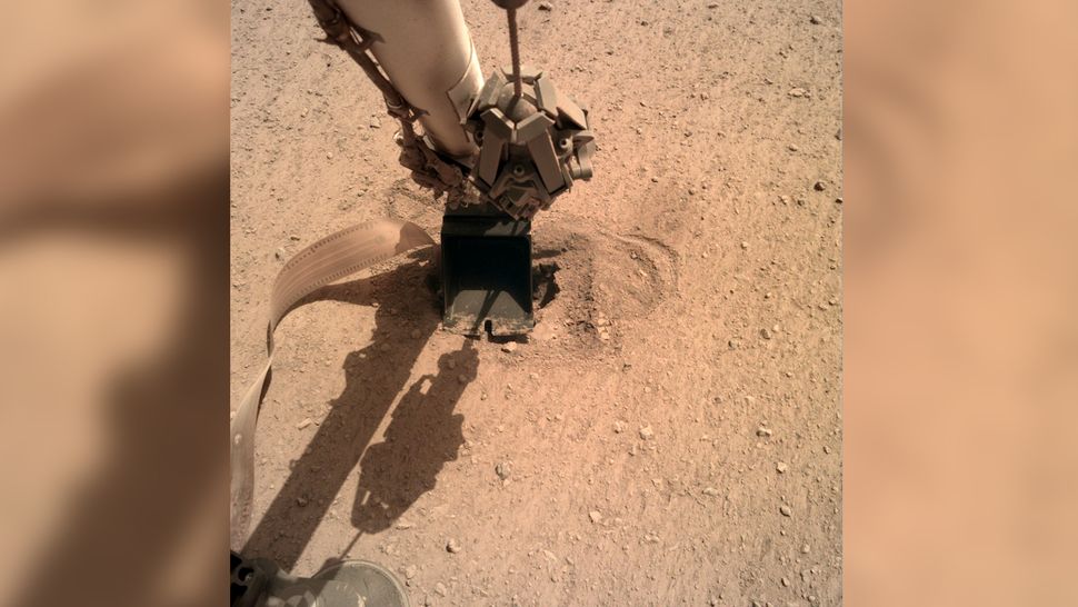 The 'mole' on Mars is finally underground after a push from NASA's InSight lander