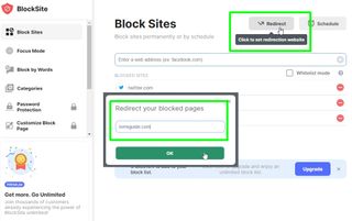 how to block a website in chrome - redirect