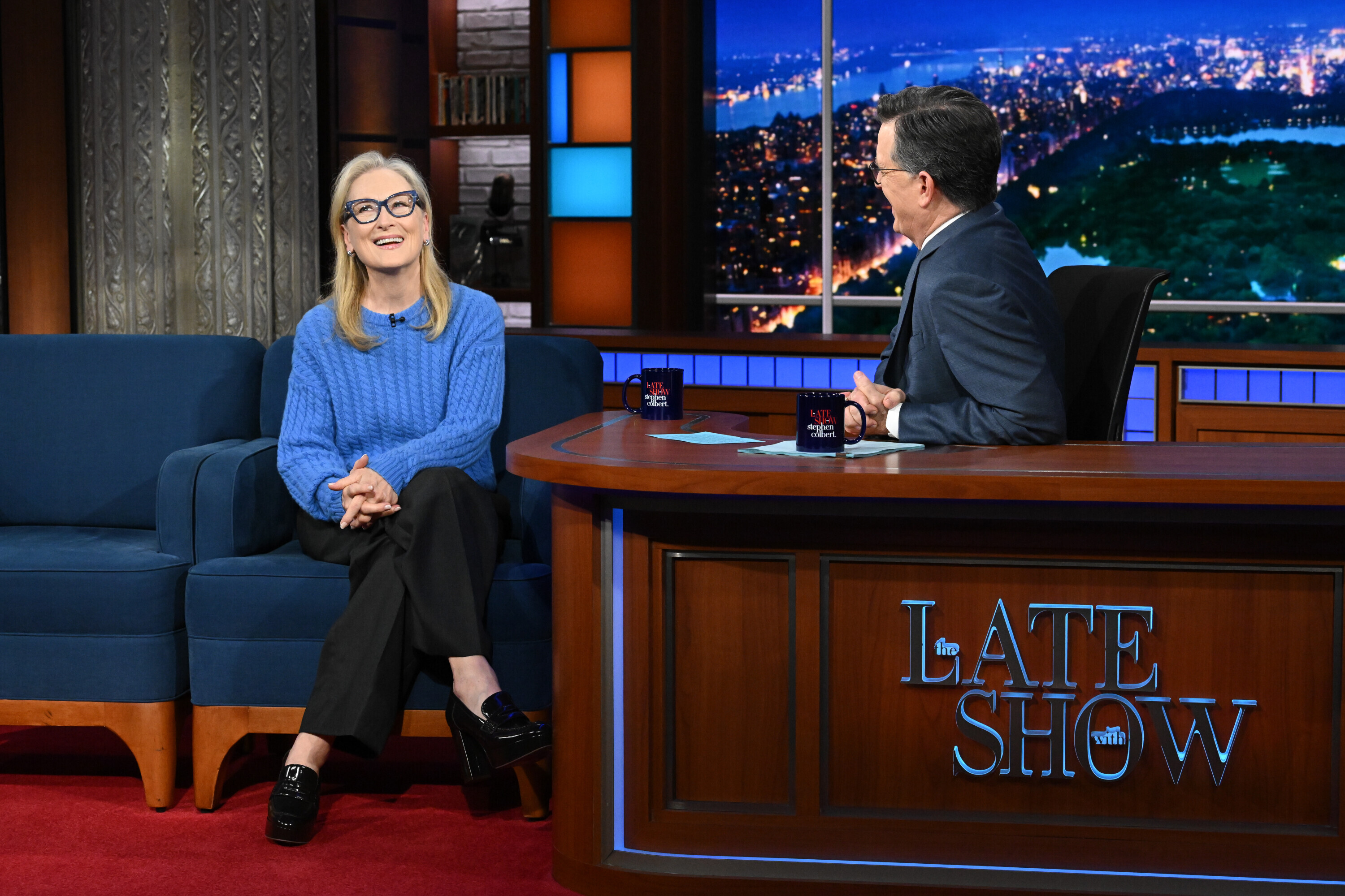 Meryl Streep wore a cerulean blue sweater on 'The Late Show With Stephen Colbert' as an homage to The Devil Wears Prada