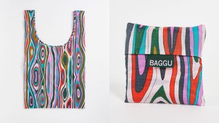 composite of Baggu Nylon Shopper in Candy Woodgrain