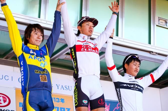 The podium: Atsushi Maruyama, Yu Takenouchi and Toki Sawada