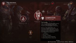 Destiny 2 Rose - the Crucible competitive playlist