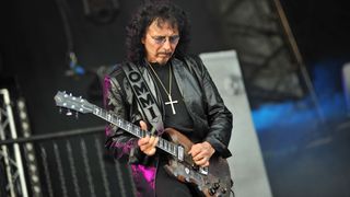 Tony Iommi of Heaven and Hell live on stage at High Voltage on July 24, 2010.