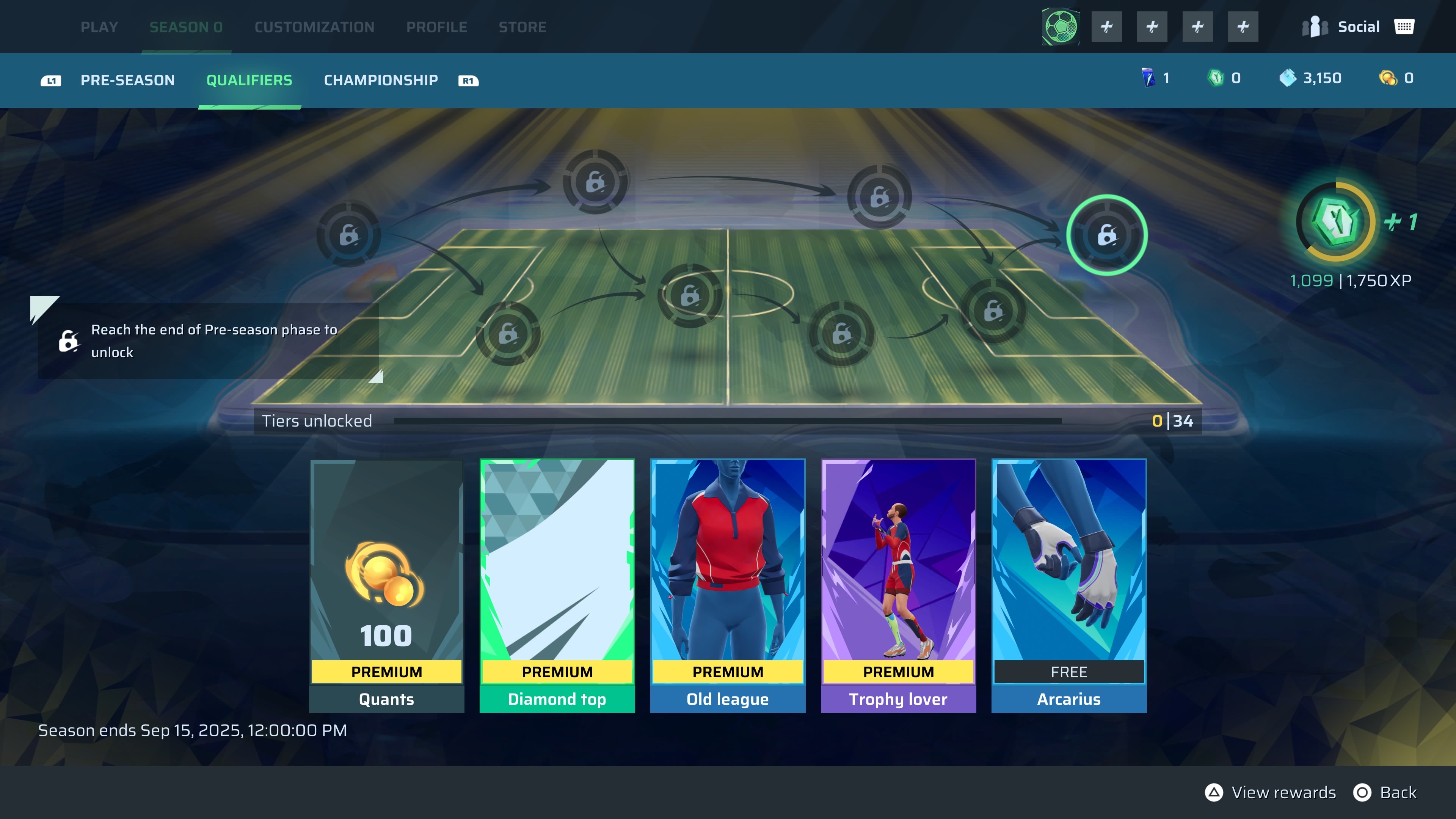 The two Qualifiers unlockables paths in Rematch