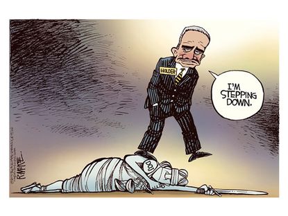 Political cartoon Eric Holder attorney general US