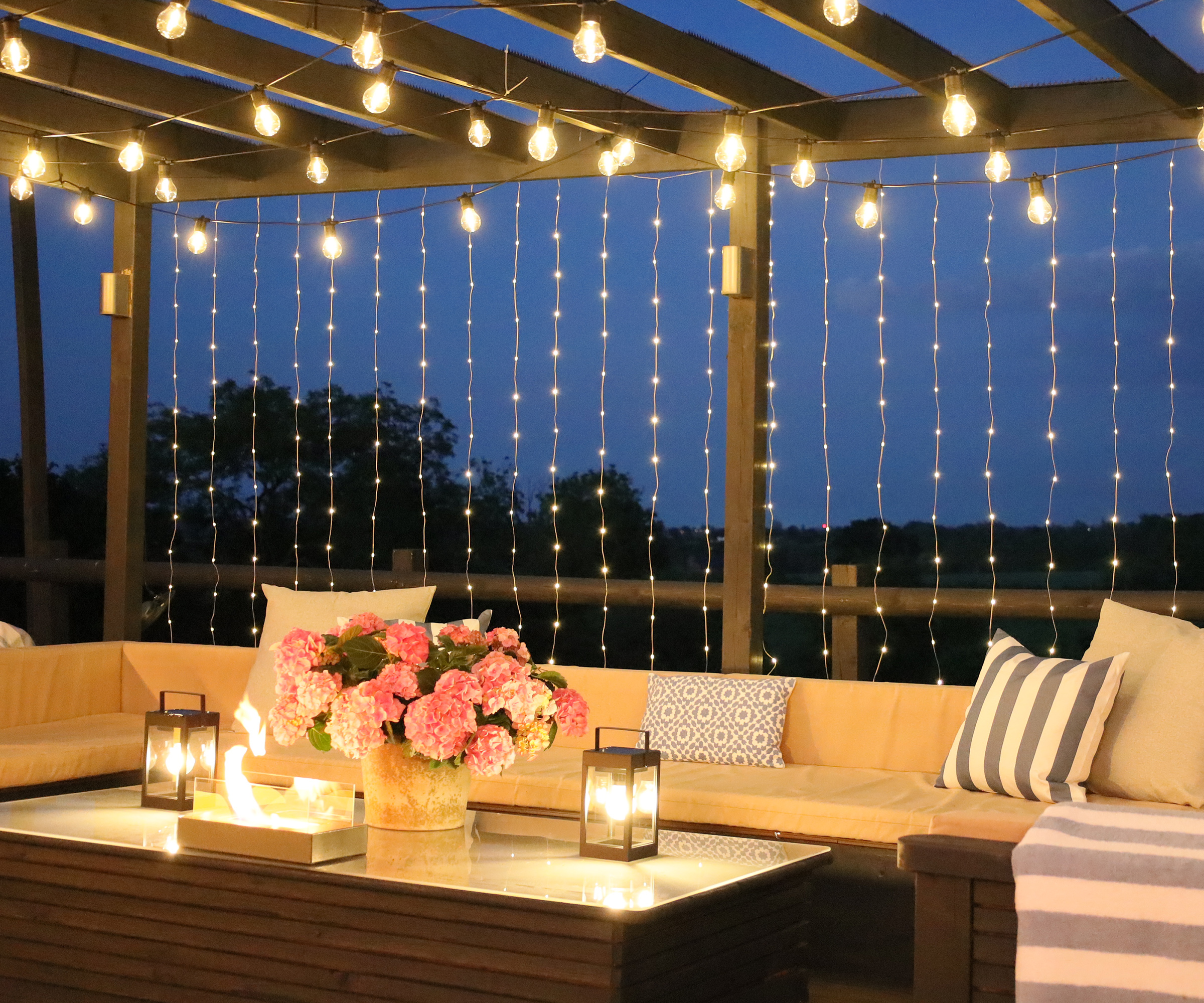 Lumify Warm White & White USB Solar Curtain Lights - 300 DualWhite Micro LEDs