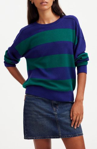 Stripe Merino Wool Pullover Sweater