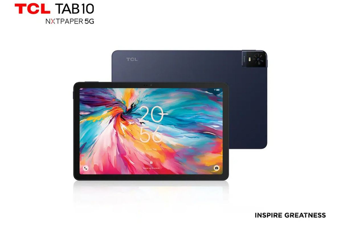 TCL TAB 10 NxtPaper 5G both sides on white background