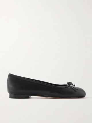 Veralli Bow-Detailed Leather Ballet Flats