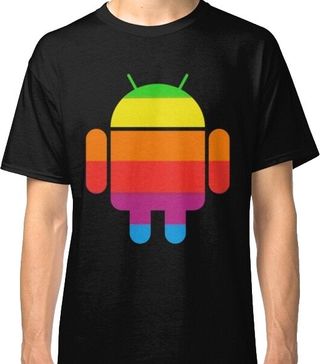 Rainbow Color Android Classic Shirt Cropped Render