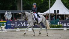 Laura Collett and Hester, pictured, are sitting at the top of the leaderboard overnight following the first day of Luhm&uuml;hlen Horse Trials CCI5* dressage
