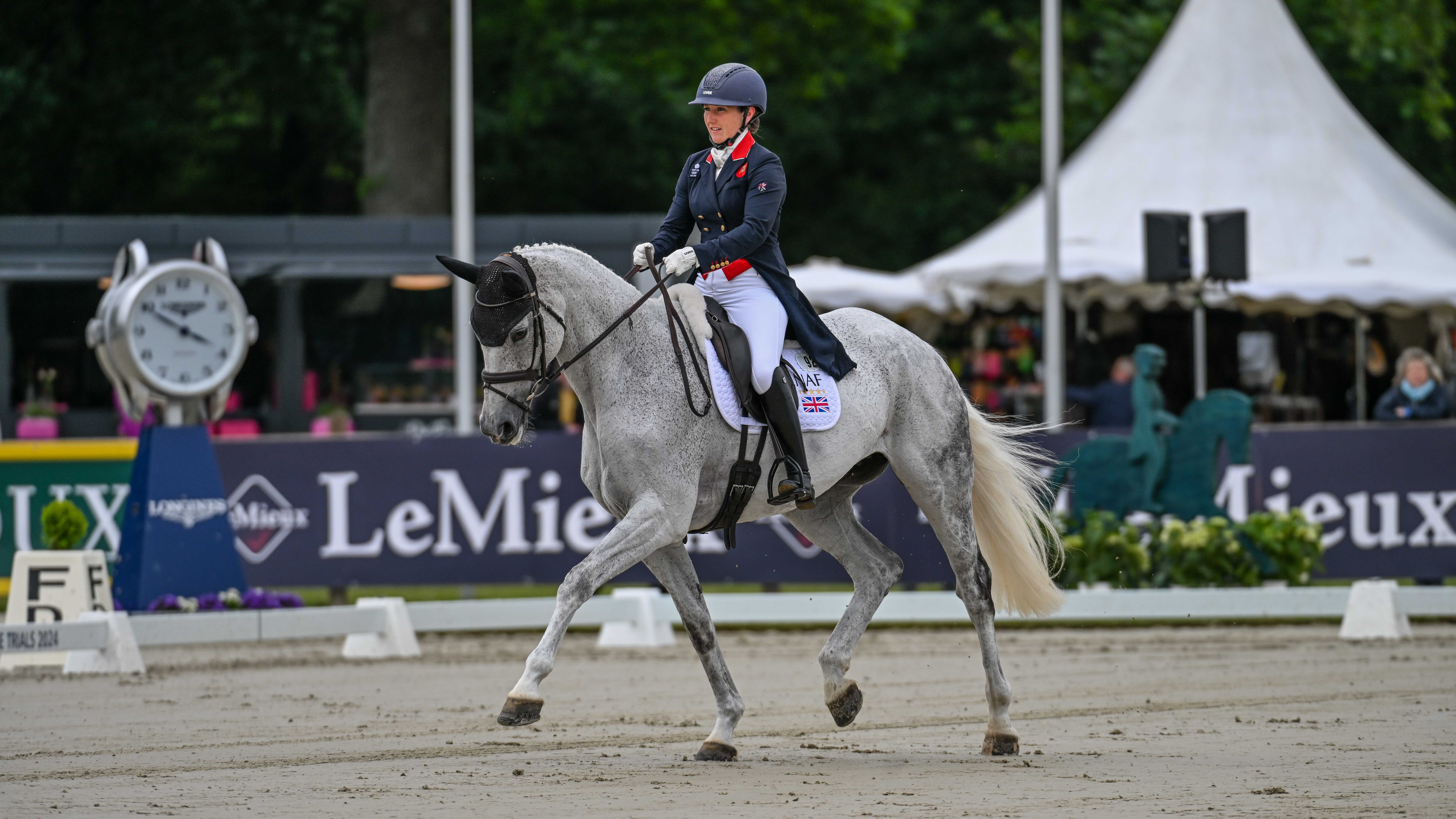 Laura Collett and Hester, pictured, are sitting at the top of the leaderboard overnight following the first day of Luhm&amp;uuml;hlen Horse Trials CCI5* dressage
