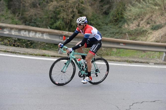 Johnny Hoogerland (Androni Giocattoli) on the attack