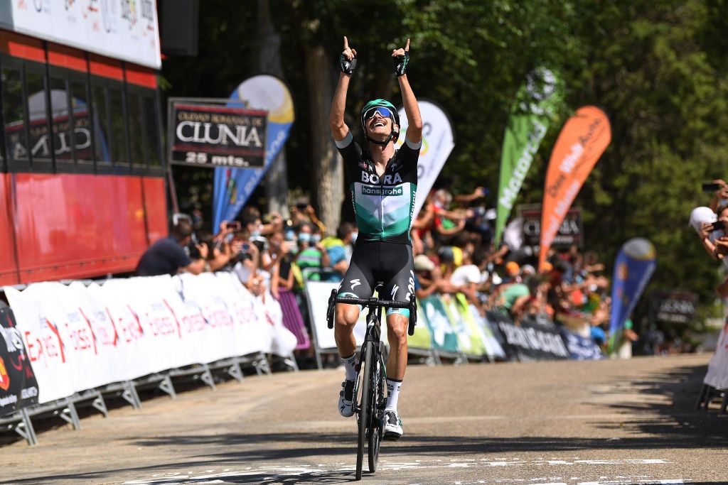 Felix Gro&szlig;schartner (Bora-Hansgrohe) won the opening stage of the Vuelta a Burgos