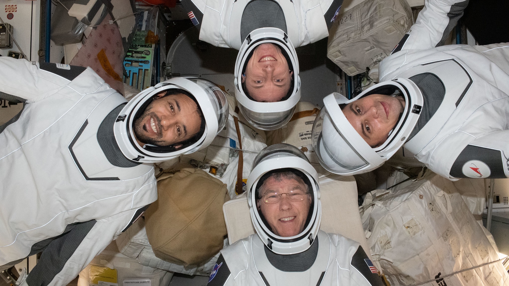 Top Stories Tamfitronics The SpaceX Crew-6 astronauts on the International Space Station. Clockwise from bottom are NASA astronaut Stephen Bowen; UAE (United Arab Emirates) astronaut Sultan Alneyadi; NASA astronaut Woody Hoburg; and Russian space agency (Roscosmos) cosmonaut Andrey Fedyaev.