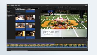 A screen showing Apple iMovie in use.