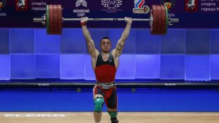 Karlos Nasar of Bulgaria competes in the Men's 81 kg within the Weightlifting European Championships 2021 ahead of the 2024 Paris Olympics