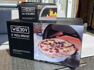 Woody Pizza Oven and gas attachment boxes
