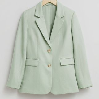 & Other Stories green linen blazer