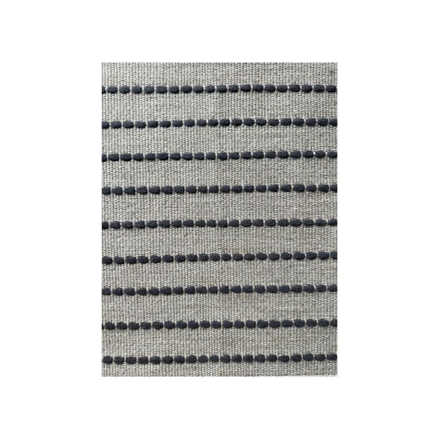 knotted rug with black and grey