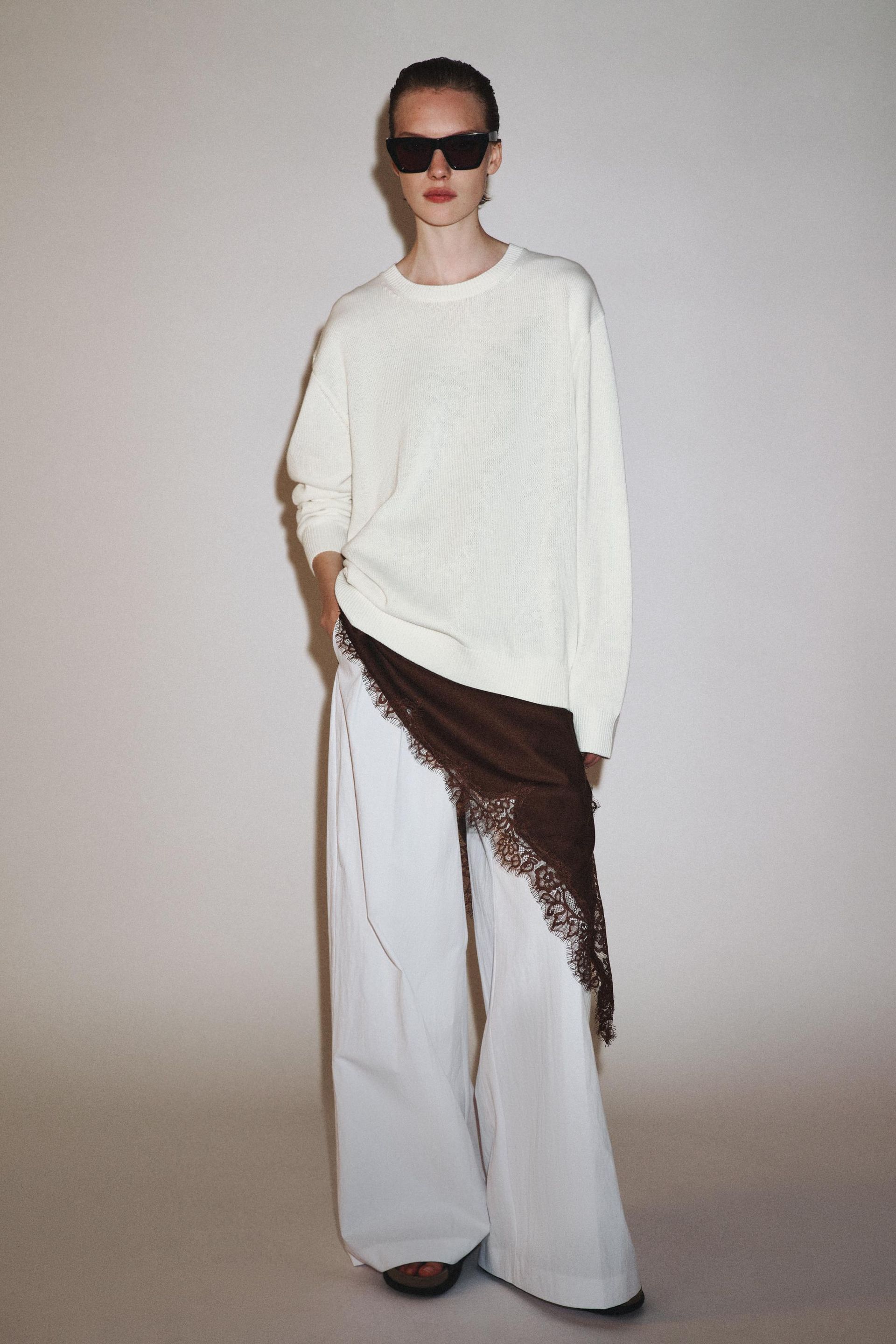 Zw Collection Asymmetric Lace Dress