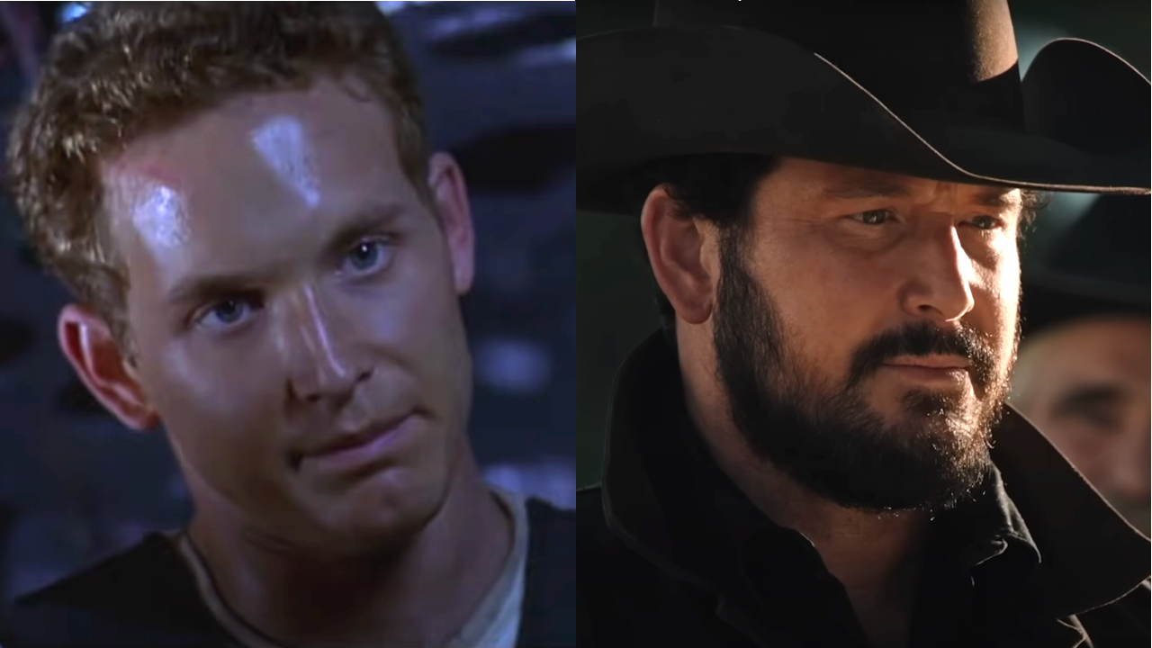 Cole Hauser, pictured side by side in Pitch Black and Yellowstone.