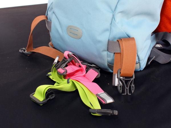 Interchangeable straps Osprey's commuter packs make for customizable appearance.
