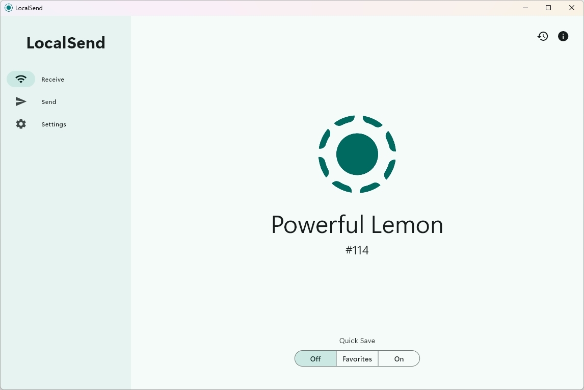 LocalSend UI on Windows 11