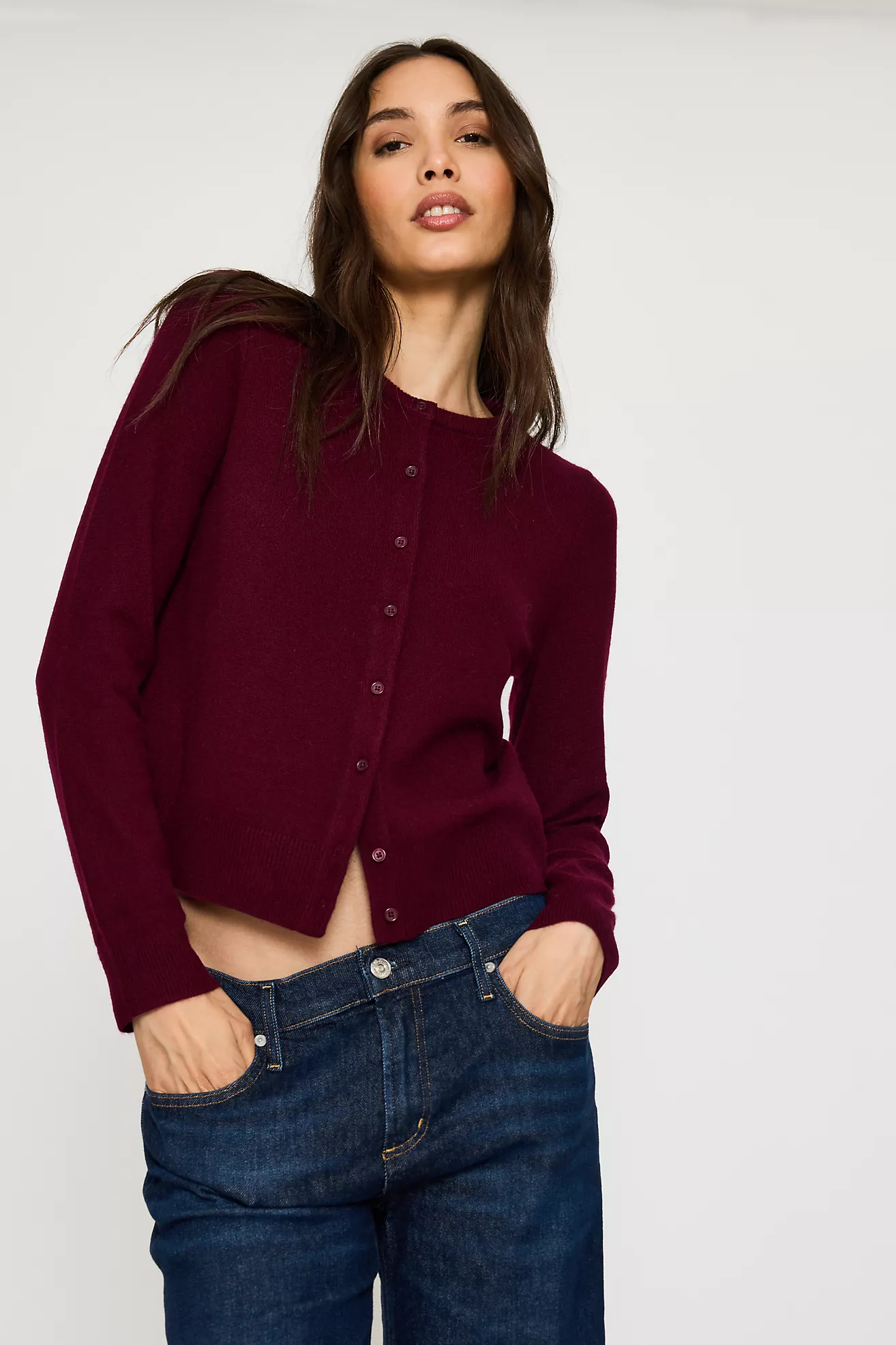 The Juliet Cashmere Crew-Neck Cardigan