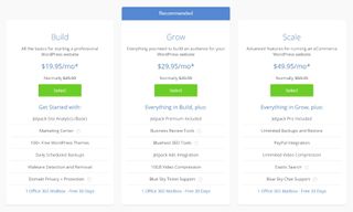 Bluehost's pricing plans for web hosting
